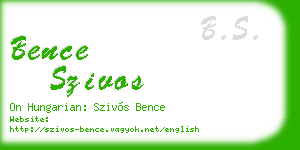bence szivos business card